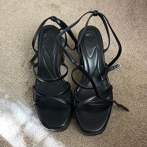 Zara Lace Up Platform Sandals (Never Worn)!